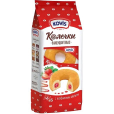 Колечки бисквитные "Kovis" с клубничным джемом, 240 гр. Раменский КК