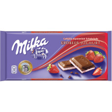 Шоколад Milka молочный клубника со сливками 100 г.