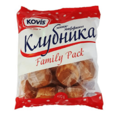 Мини-маффины "Ковис" с клубникой, 470 гр