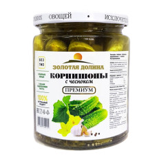 Огурцы корнишоны 3-5 см. "Золотая Долина", 500 мл.