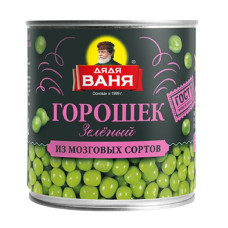 Горошек зеленый консервированный "Дядя Ваня", 400 гр. ж.б
