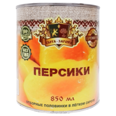 Компот Персики в сиропе "Сыта Загора", 850 гр. ж/б