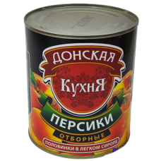 Компот Персики в легком сиропе "Донская Кухня", ж/б, 850 мл 