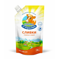 Сливки сгущенные с сахаром "Коровка из Кореновки" 19%, мяг.уп., 270  гр.