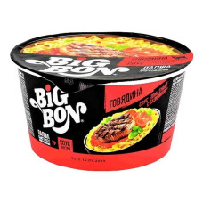Лапша быстрого приготовления Big Bon говядина-гриль, 95 гр. (чашка)