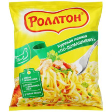 Лапша быстрого приготовл. "Роллтон" По-домашнему с курицой  , 85 гр. мяг.пачка