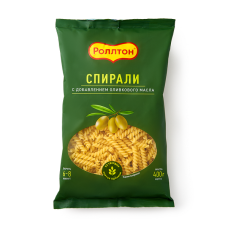 Макаронные изд."Роллтон" Спиральки с добавлением оливкового масла, 400 гр.