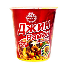 Лапша быстрого приготовления острая говядина "Джин Рамён" , 65 гр. (стакан) 