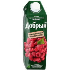 Сок "Добрый" Малина/черноплодная рябина/яблоко, 1 л. 