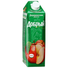 Сок "Добрый" Яблочный нектар (деревенские яблочки), 1 л.