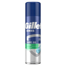 Гель для бритья GILLETTE  Series Sensitive Успокаивающий  мужской с алоэ, 200 мл
