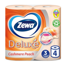 Туалетная бумага "Zewa Delux " 3-х слойная, Персик 4-х шт.