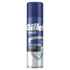  Гель для бритья GILLETTE Series Очищающий мужской с углем, 200 мл.