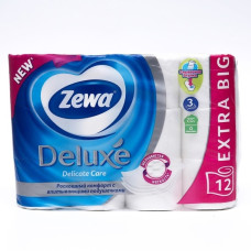 Туалетная бумага "Zewa Plus" Deluxe. 3-х слойная,12-ти шт.