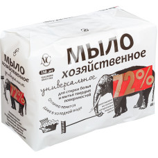 Мыло кусковое хозяйственное универсальное "Слон" 72%, 1уп.-4шт.
