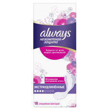 Женские гигиенические прокладки "Always" Экстраудлиненные На каждый день, 18 шт.