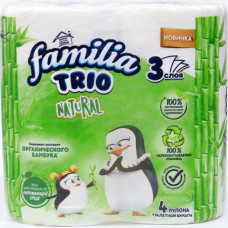 Туалетная бумага "Familia" ТРИО, 3-слоя, 4- рулона