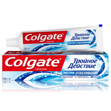 Зубная паста Colgate, Тройное действие Экстра отбеливание, 100 мл.