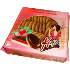 Печенье "КИКО" в темной глазури Клубника, 1,2 кг
