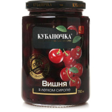 Компот "Вишня" в сиропе (Кубаночка), 750 гр. ст/б,