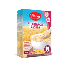 Хлопья "Увелко" 5-ти злаковые тонкие, 350 гр.