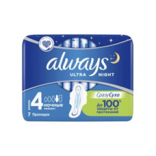 Женские гигиенические прокладки, ароматизированные "Always Ultra. Night Single", 7 штук